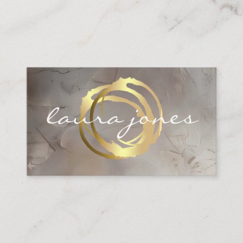 Faux Gold Painted Circle Designer Business Card