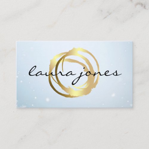 Faux Gold Painted Circle Designer Business Card