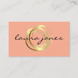 Faux Gold Painted Circle Designer Business Card