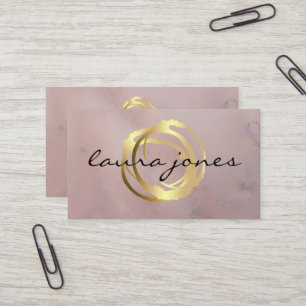 Faux Gold Painted Circle Designer Business Card
