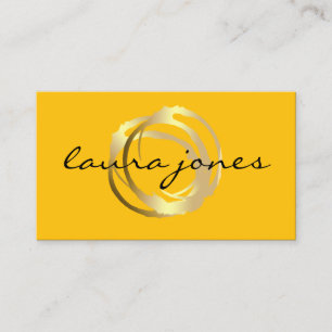 Faux Gold Painted Circle Designer Business Card