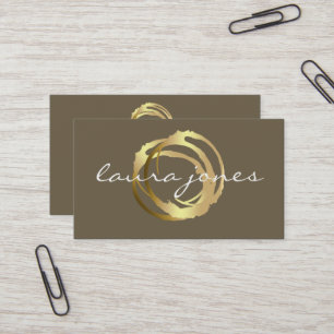 Faux Gold Painted Circle Designer Business Card