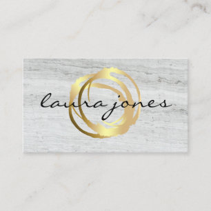 Faux Gold Painted Circle Designer Business Card