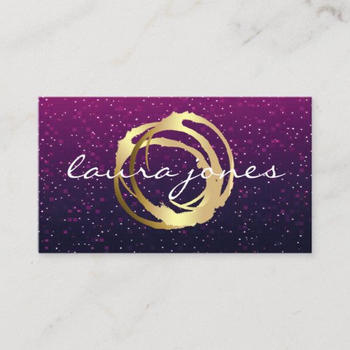 Faux Gold Painted Circle Designer Business Card