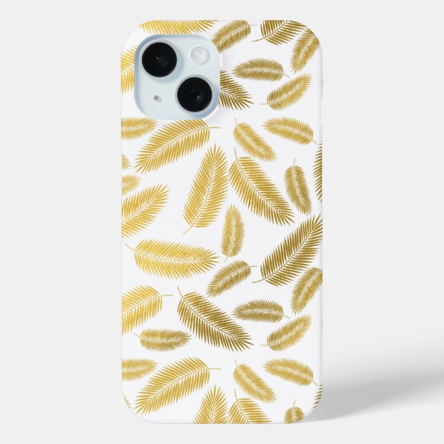 Faux Gold Palm Leaves Pattern Case-Mate iPhone Case (Back)