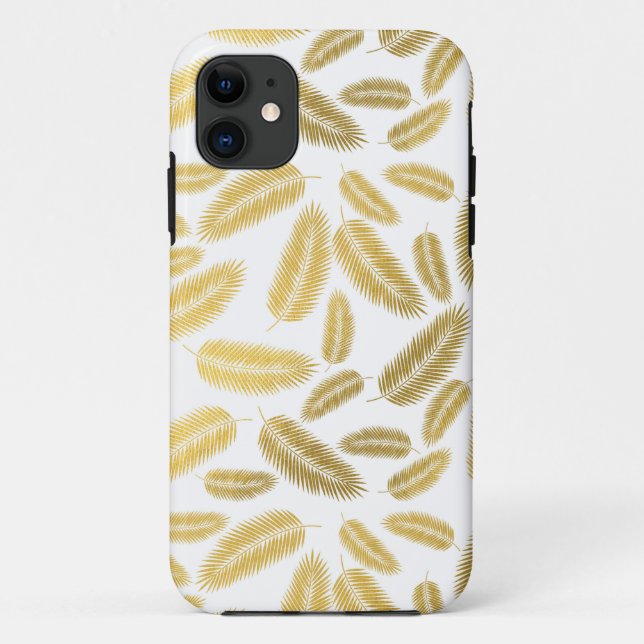 Faux Gold Palm Leaves Pattern Case-Mate iPhone Case (Back)