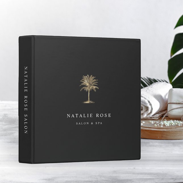 Faux Gold Palm Tree Logo 3 Ring Binder (Creator Uploaded)