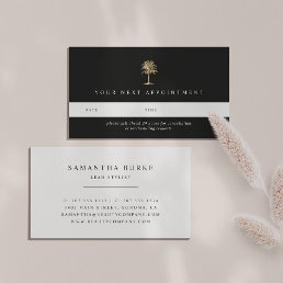 Faux Gold Palm Tree Logo Appointment Card