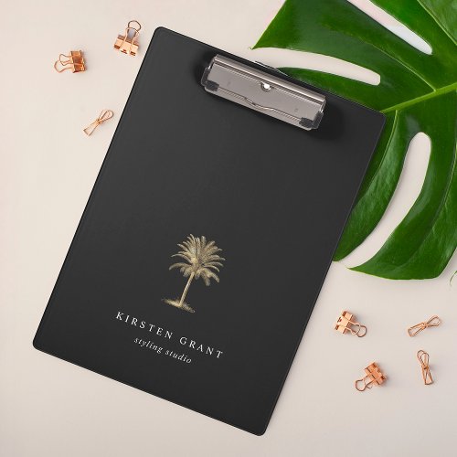 Faux Gold Palm Tree Logo Clipboard