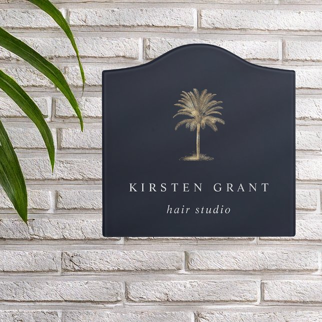 Faux Gold Palm Tree Logo Door Sign (Creator Uploaded)
