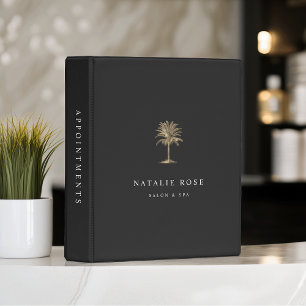 Faux Gold Palm Tree Logo Mini Binder