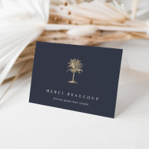 Faux Gold Palm Tree Logo Note Cards