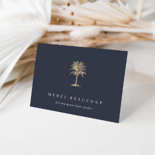 Faux Gold Palm Tree Logo Note Cards