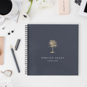 Faux Gold Palm Tree Logo Notebook