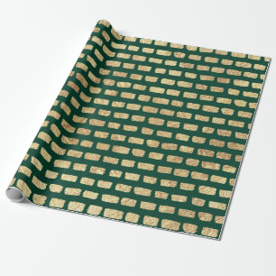 Faux gold pattern and dark green wrapping paper