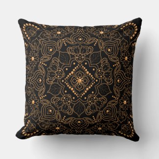 Faux Gold Pearl Bead Mandala Print 