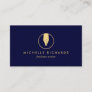 Faux Gold Pen Nib Logo on Dark Navy for Writers Business Card
