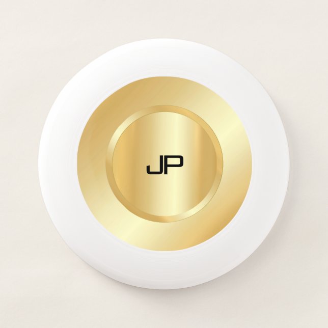 Faux Gold Personalized Monogram Elegant Template Wham-O Frisbee (Front)