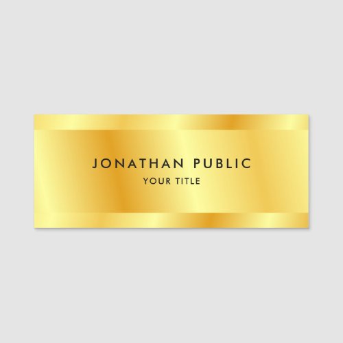 Faux Gold Personalized Template Elegant Modern Name Tag