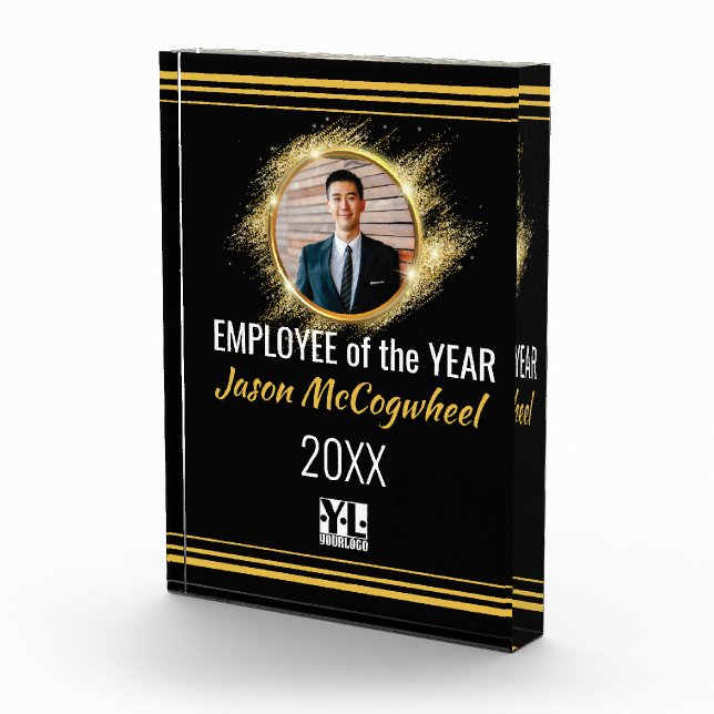 Faux gold photo employee of the year recognition acrylic award (Right)