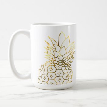 Faux Gold Pineapple Coffee Mug by BeachBeginnings at Zazzle