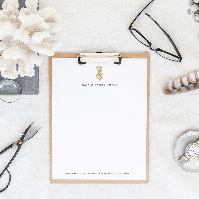 Faux Gold Pineapple Logo Letterhead (Creator Uploaded)