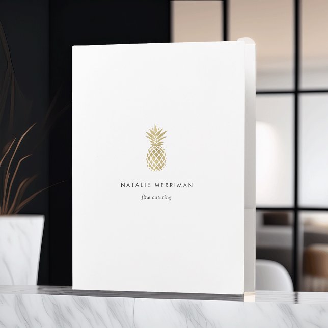 Faux Gold Pineapple Logo Pocket Folder (Creator Uploaded)