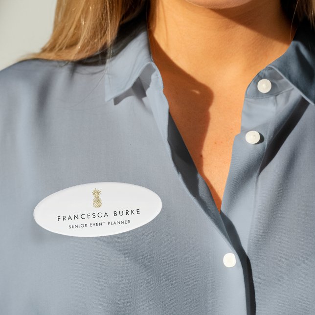 Faux Gold Pineapple Name Tag (Creator Uploaded)
