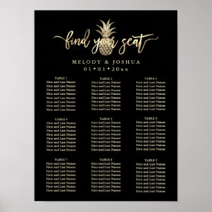 FAUX GOLD PINEAPPLE SEATING CHART