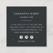 Faux Gold Pineapple Square Business Card (Back)