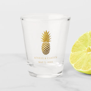 Faux Gold Pineapple Wedding Favor Shot Glass