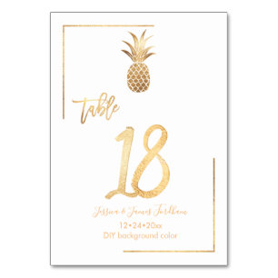 Faux Gold Pineapple Wedding Table Number 1-100