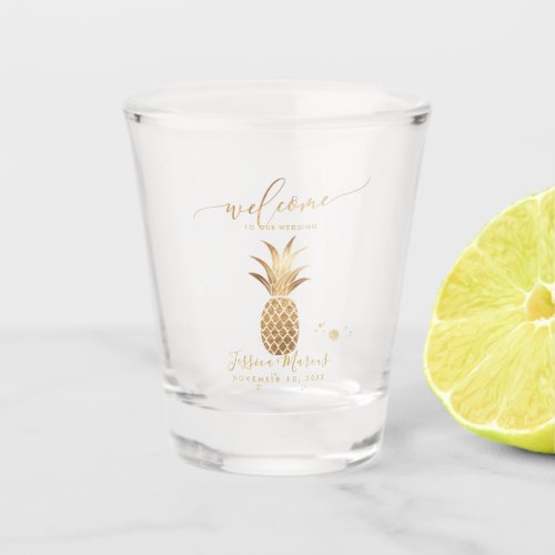 Faux Gold Pineapple Welcome Shot Glass
