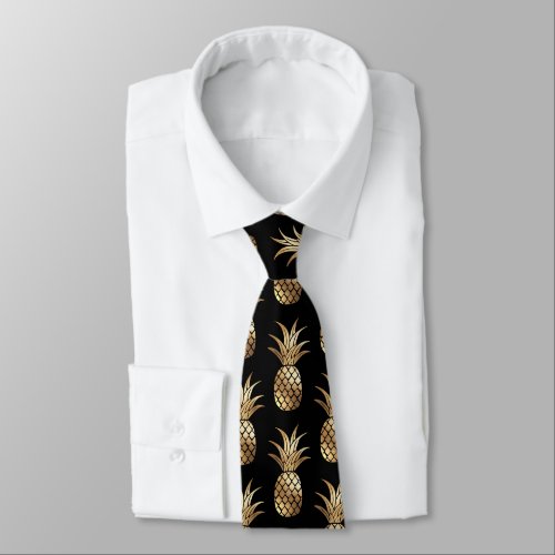 Faux Gold Pineapples Adjustable Pattern DIY color Neck Tie