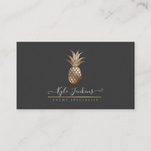 FAUX GOLD PINEAPPLES DIY BACKGROUND BUSINESS CARD