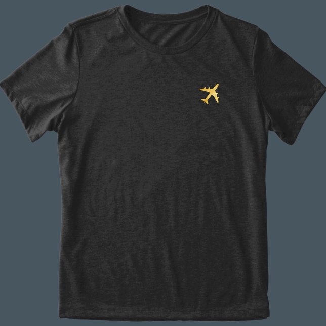 Faux Gold Plane Pocket Airplane Tri-Blend Shirt (Creator Uploaded)