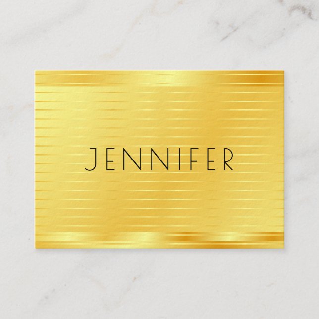 Faux Gold Premium Thick Elegant Template Modern Business Card (Front)
