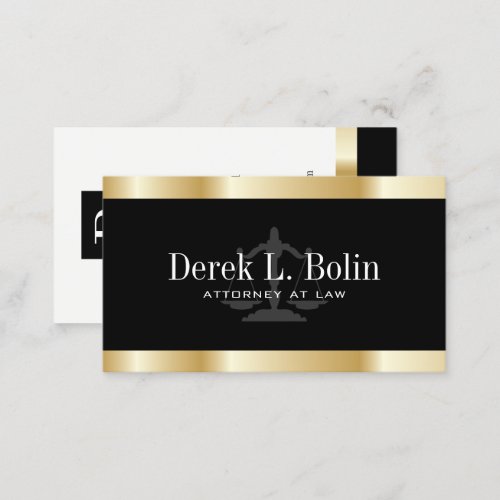 Faux Gold Professional Attorney Business Cards