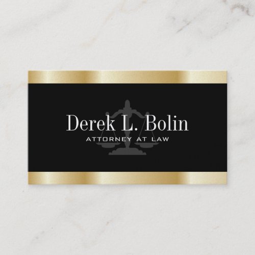 Faux Gold Professional Attorney Business Cards