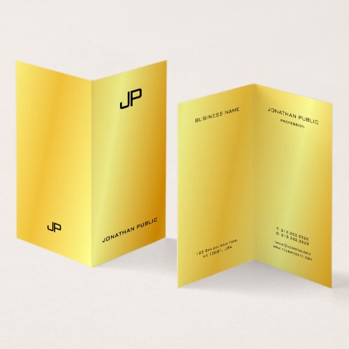 Faux Gold Professional Elegant Modern Monogram Business Card