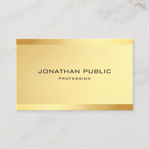 Faux Gold Professional Modern Elegant Template Business Card