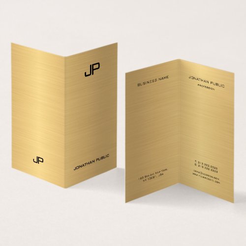 Faux Gold Professional Modern Monogram Elegant Business Card
