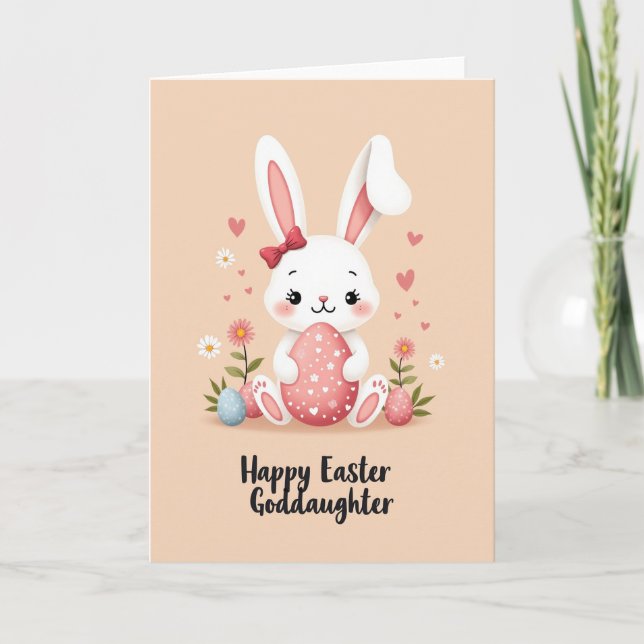 Faux Gold Rabbit Egg Holiday Card (Front)