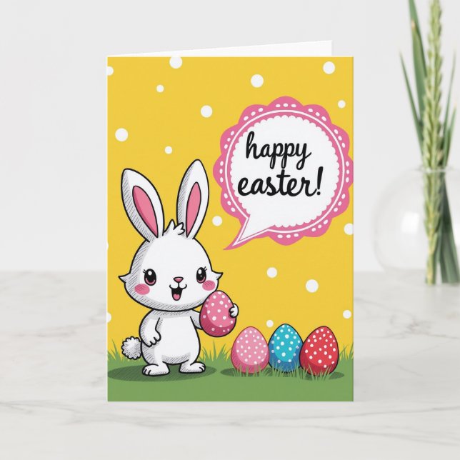 Faux Gold Rabbit Holiday Card (Front)