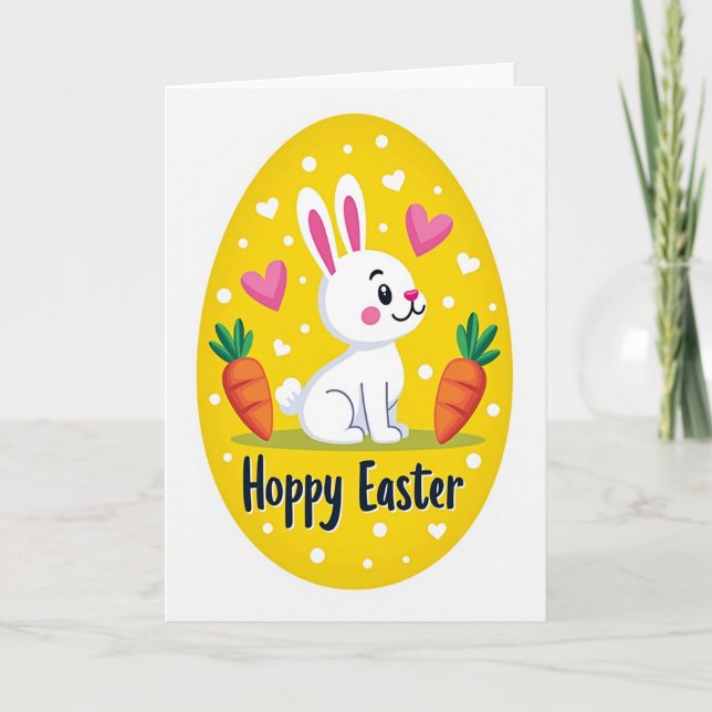 Faux Gold Rabbit Springtime Card (Front)