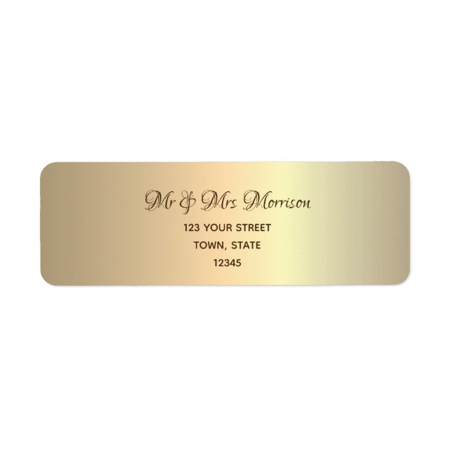 Faux Gold Return Address Label (Front)