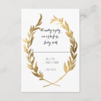 Faux Gold RSVP Laurel Wreath Olive Leaf Branch