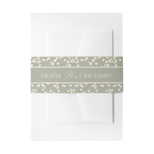 Faux Gold Sage Green Eucalyptus Greenery  Invitation Belly Band