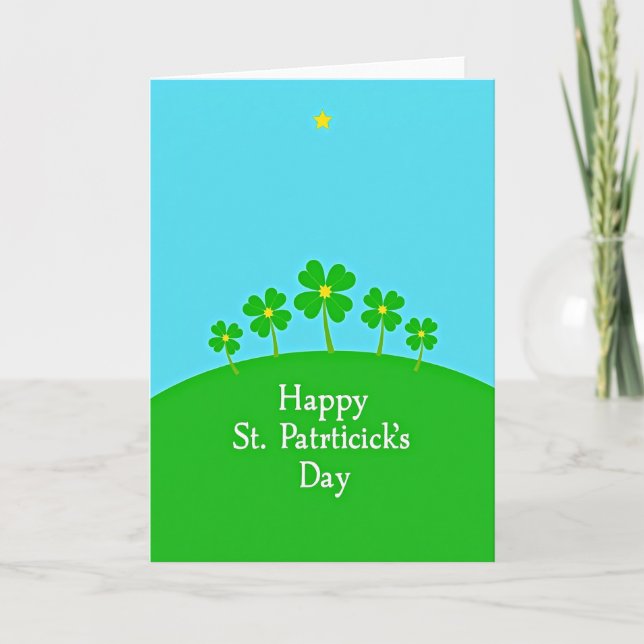 Faux Gold Saint Patricks Day Card (Front)