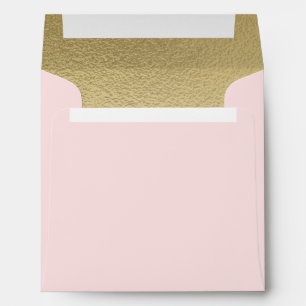 Faux Gold Save the Date Return Address Envelopes